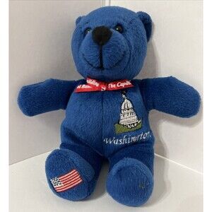 2001 Vintage Blue Symbolz State Souvenir Bear. Washington D.C.